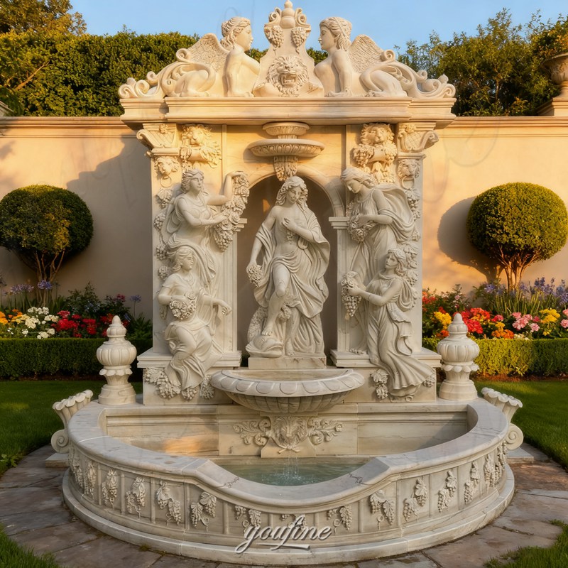 tall outdoor wall fountain