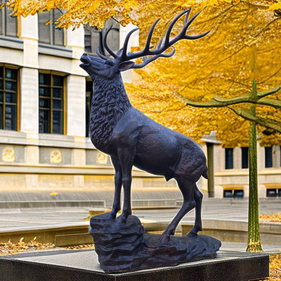 bronze stag statue