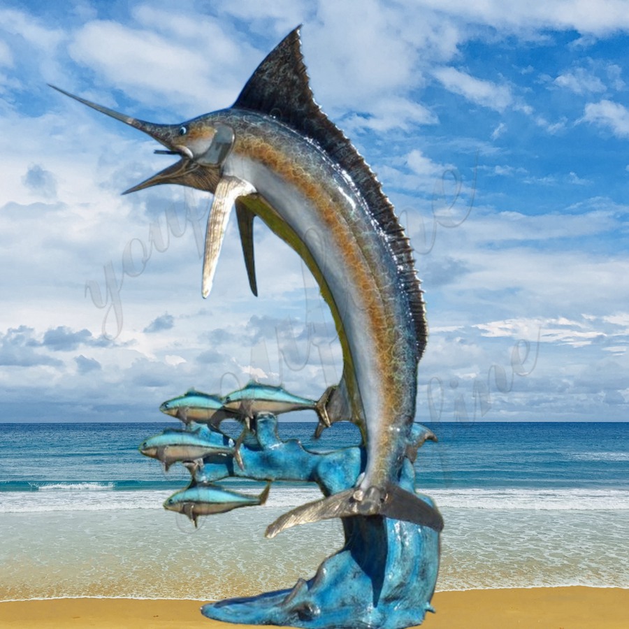 Large Bronze Swordfish Sculpture (2)