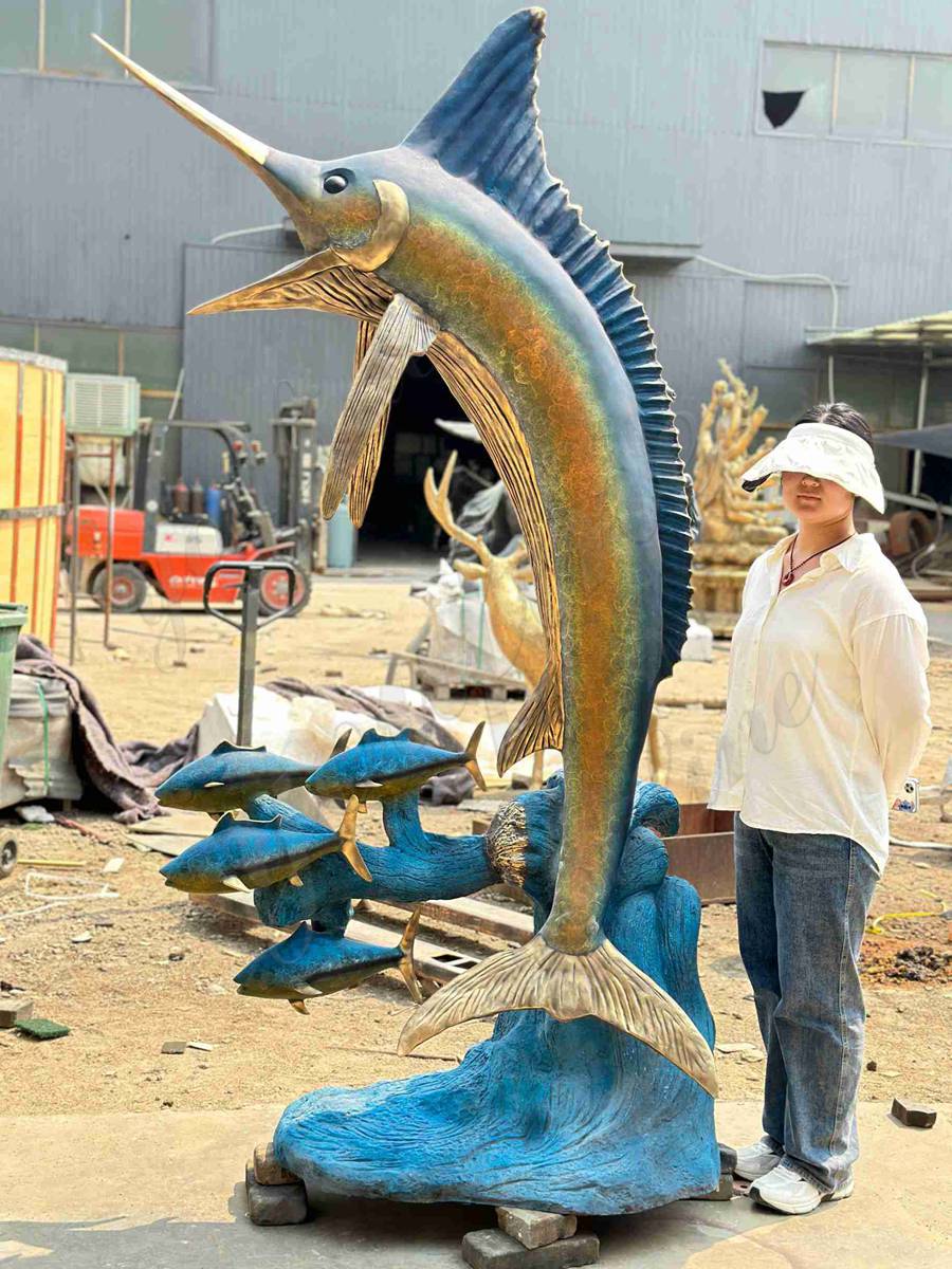 Large Bronze Swordfish Sculpture (3)