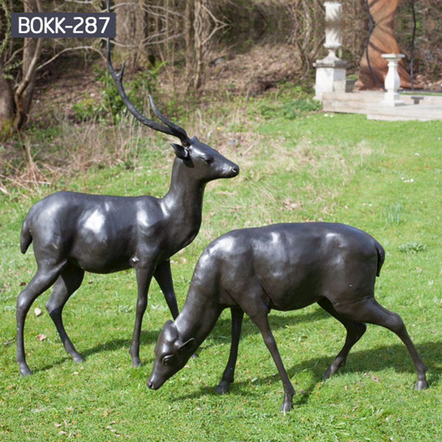 bronze deer garden statue (1)