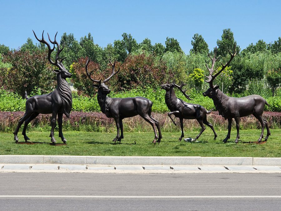 bronze deer garden statues (1)