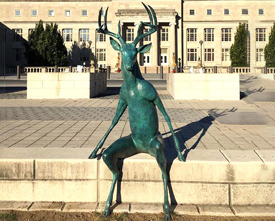 bronze-deer-man-statue