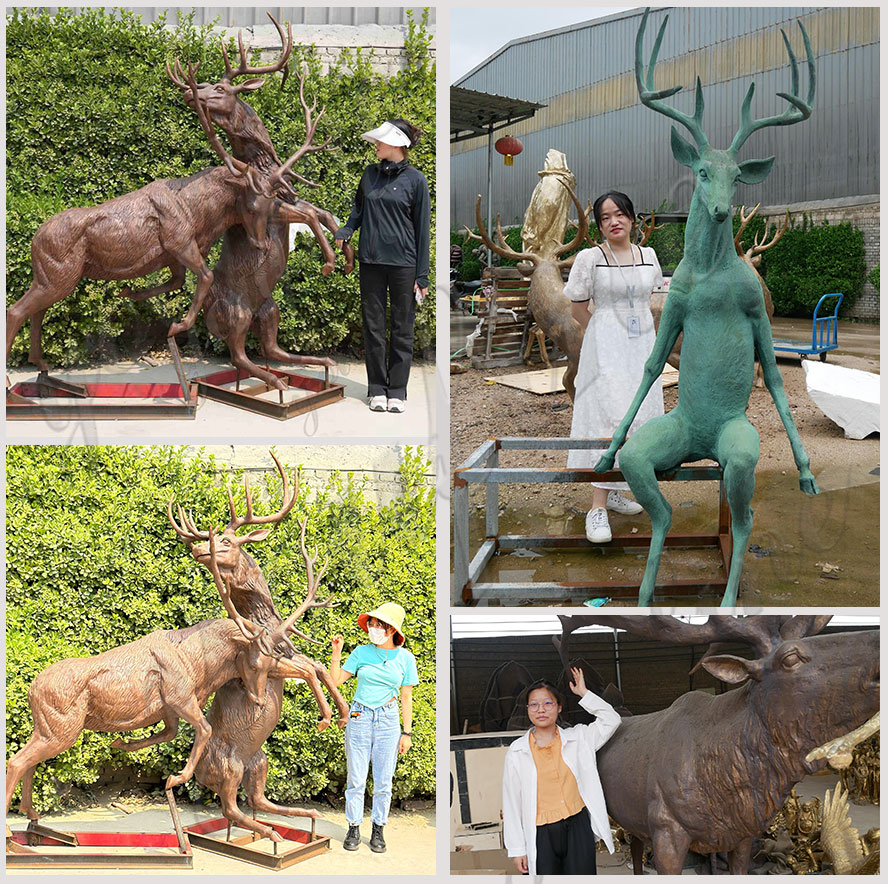 bronze deer statue for sale (8)