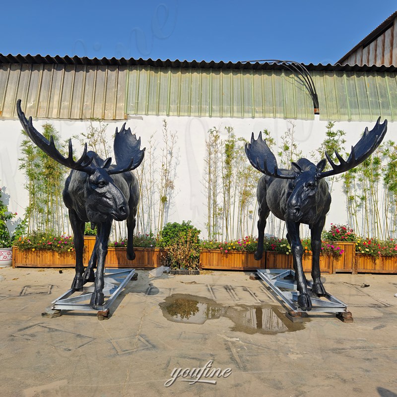 bronze moose statues