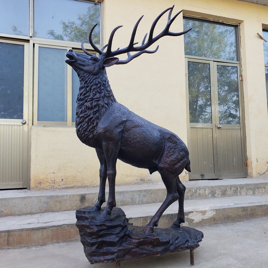 bronze stag garden statue