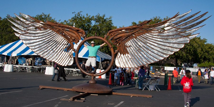 good meaning of metal wing sculpture
