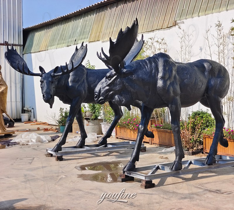 large bronze moose statue