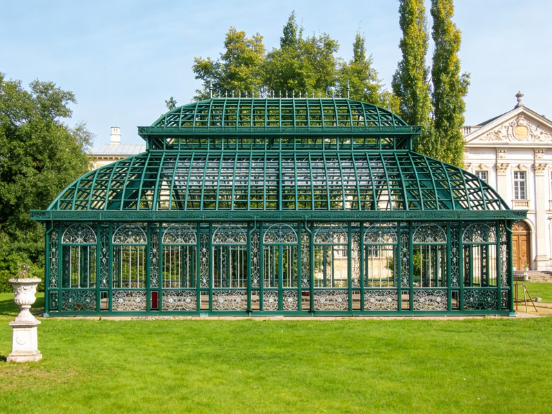 large green iron gazebo frame