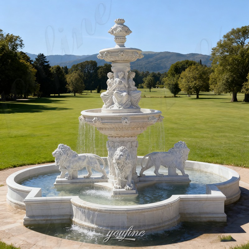 large lion statue fountain