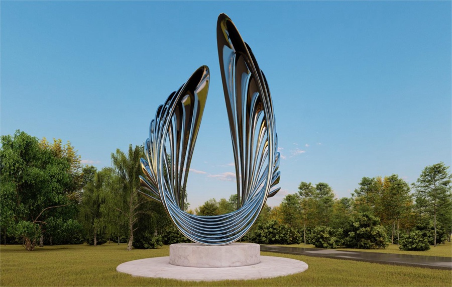 large metal shell sculpture (3)