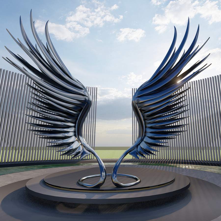 large metal wing sculpture (1)