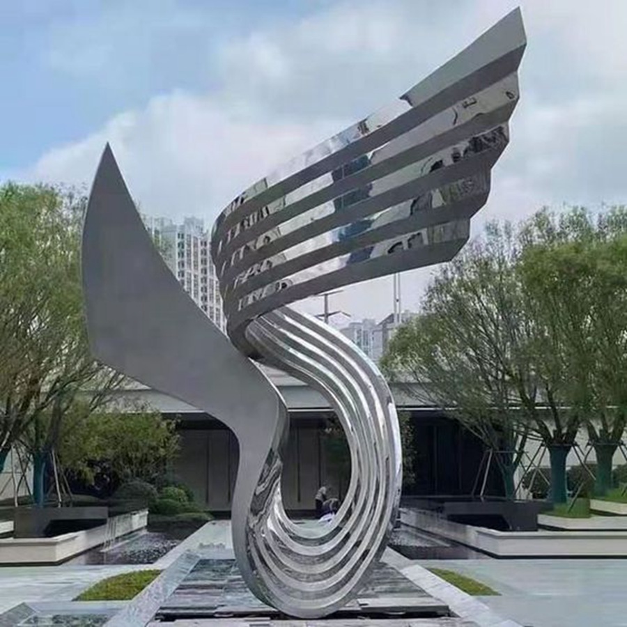 large metal wing sculpture (4)