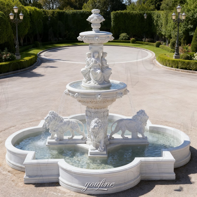 lion statue fountain for driveway
