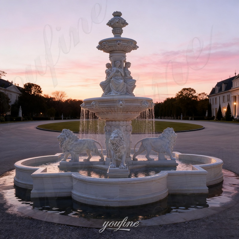 marble lion statue fountain for garden