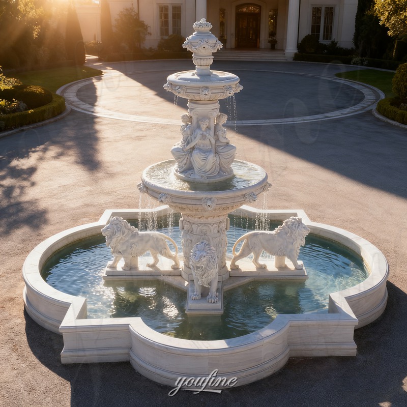 walking lion statue fountain for outdoor