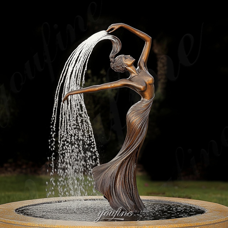 bronze ballerina fountain for garden (7)
