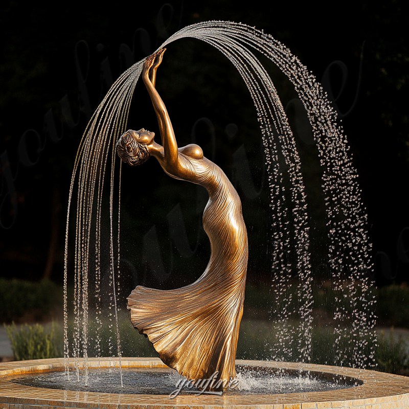 bronze ballerina fountain for garden (8)