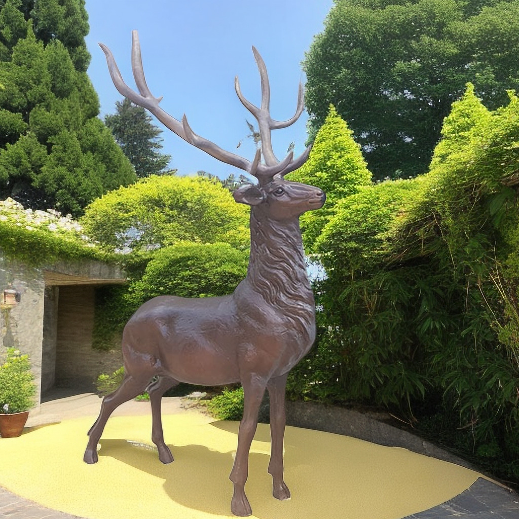 life size bronze stag statue 