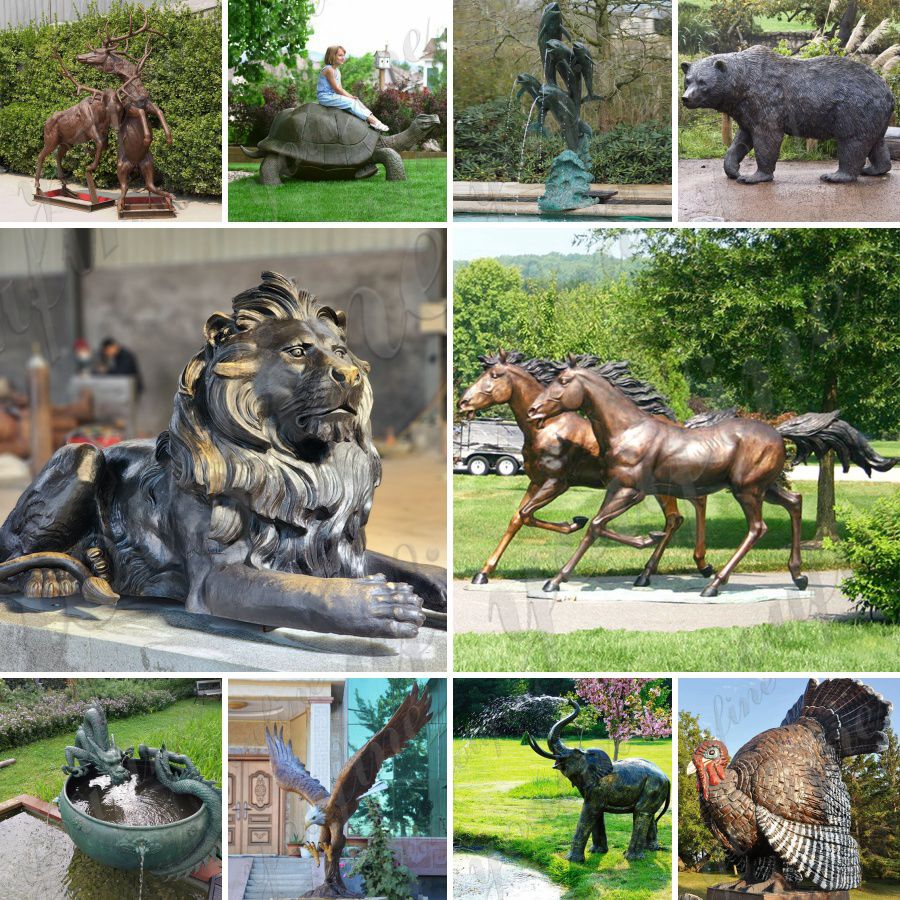 bronze animal sculptures