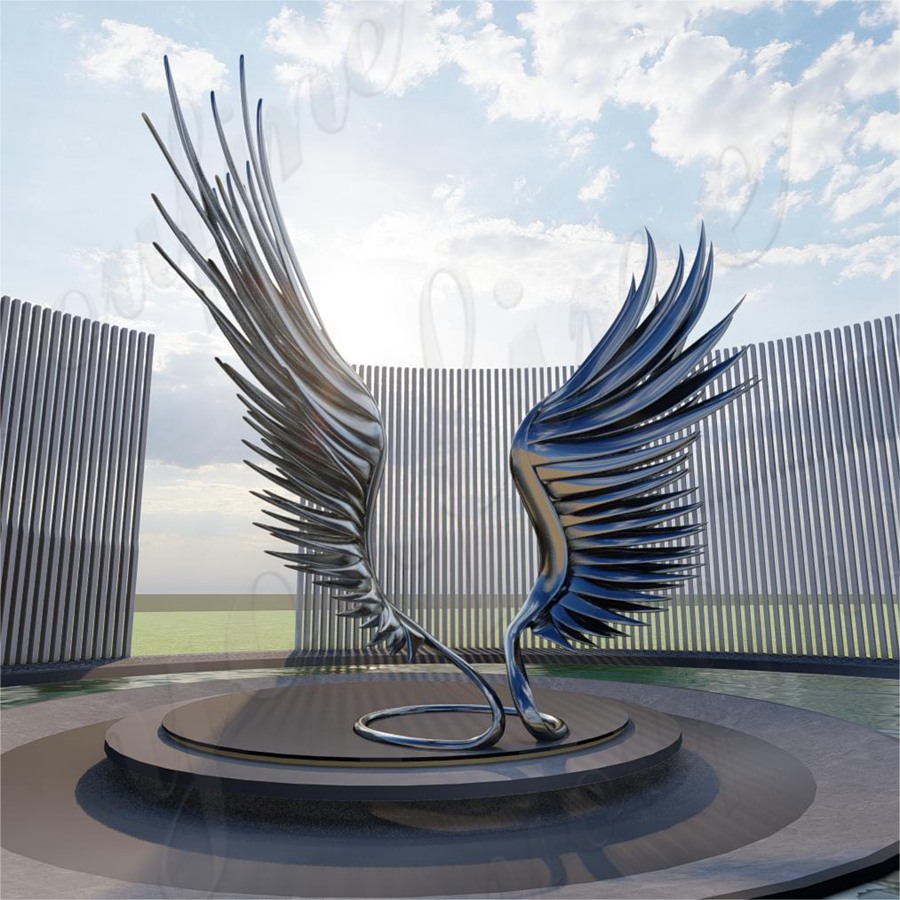 large metal wing sculpture for sale (1)