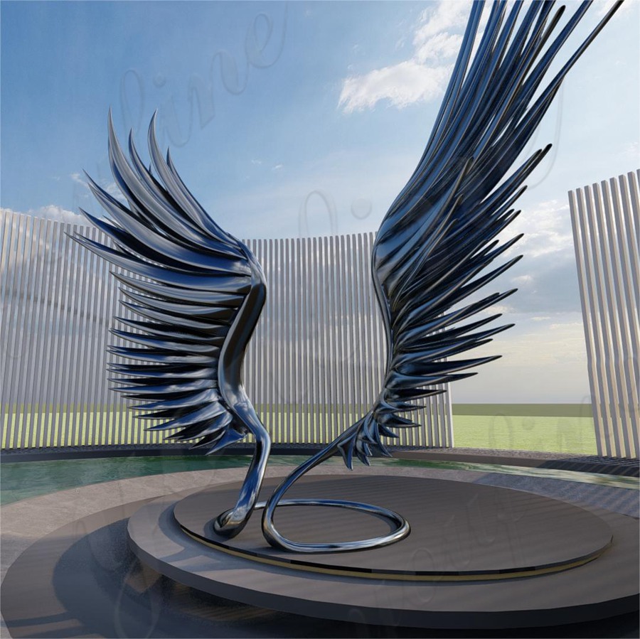 large metal wing sculpture for sale (2)