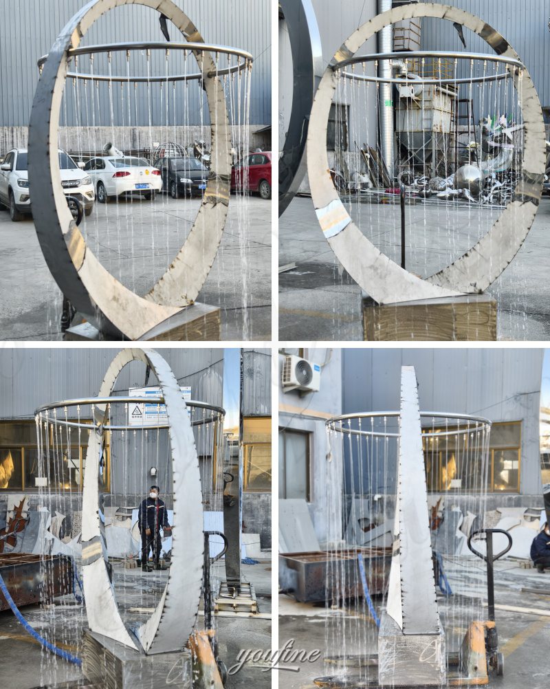 metal water fountain outdoor test water
