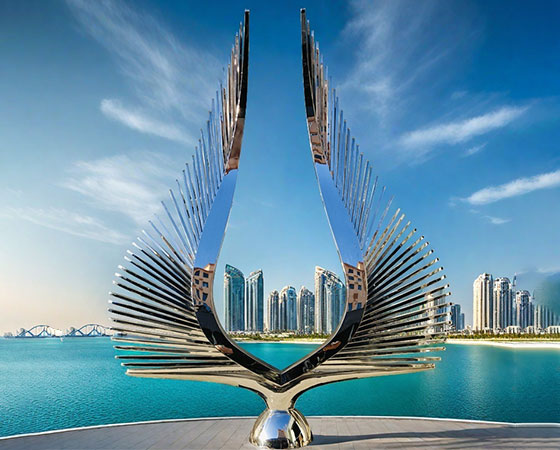 mirror angle wing sculpture