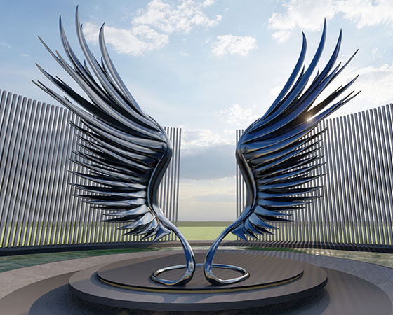 stainless steel wing sculpture (1)