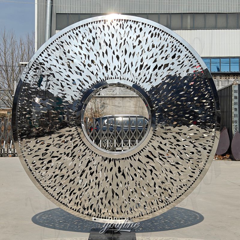 stainless steel disc sculpture