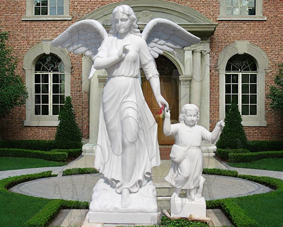 white marble angel statue