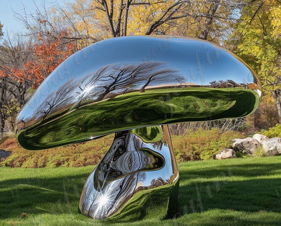 stainless steel mushroom statues for garden (1)