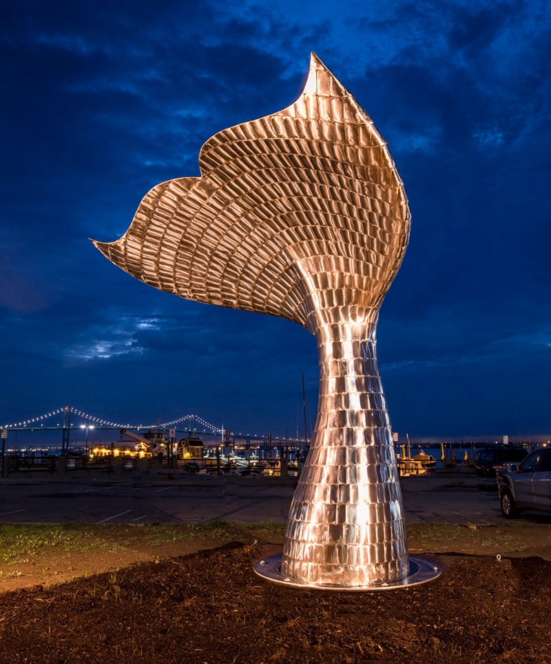 Large Whale Tail Garden Sculpture With Lighting Large Whale Tail Garden Sculpture With Lighting