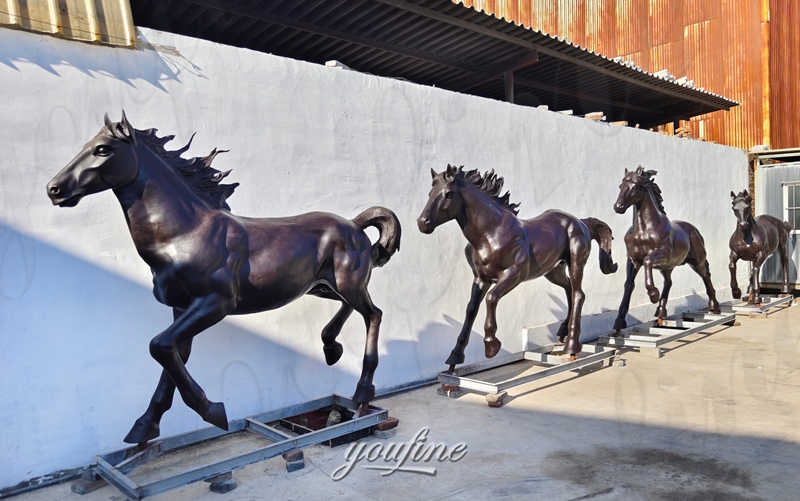 bronze running horse sculpture