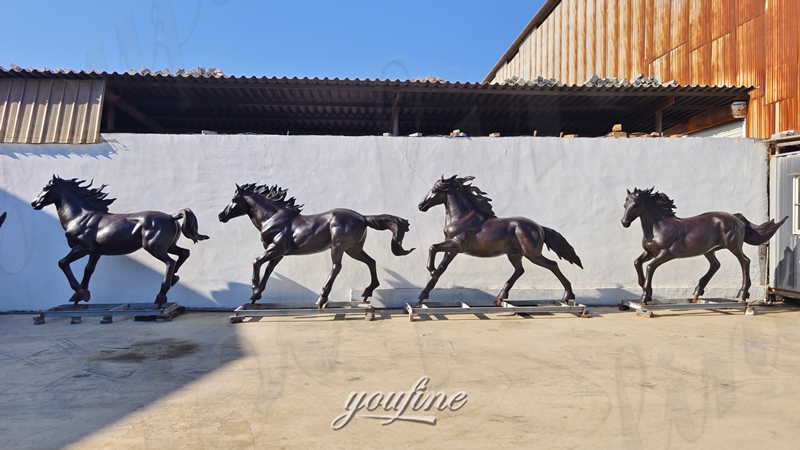 bronze running horse sculptures