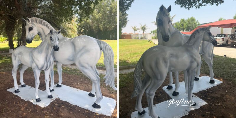 Mare and Foal Statue Feedback from Saudi Arabia Customer