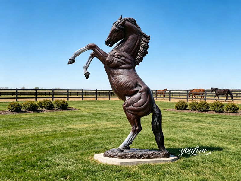 Rearing Horse Statue