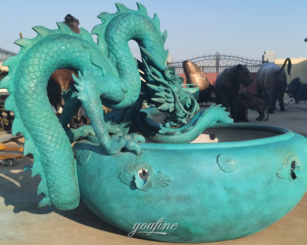 Bronze dragon fountain completed