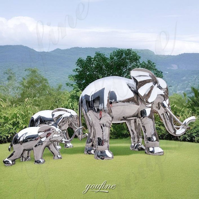 elephant family statue