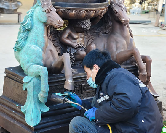bronze-water-fountain-cleaning