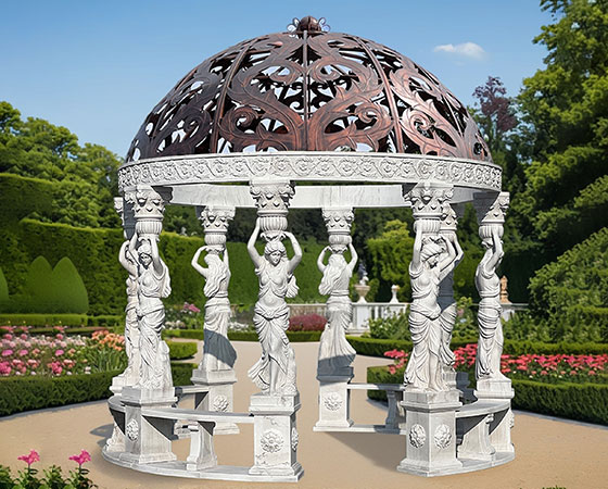 Caryatid Stone Gazebo for garden
