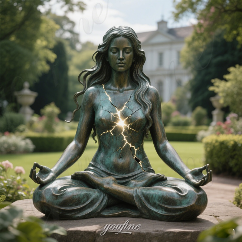 cracked light woman sculpture