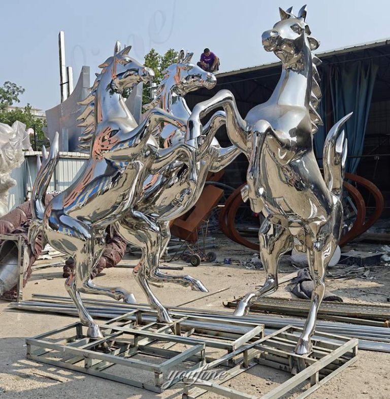 High Polished Stainless Steel Horse Sculpture