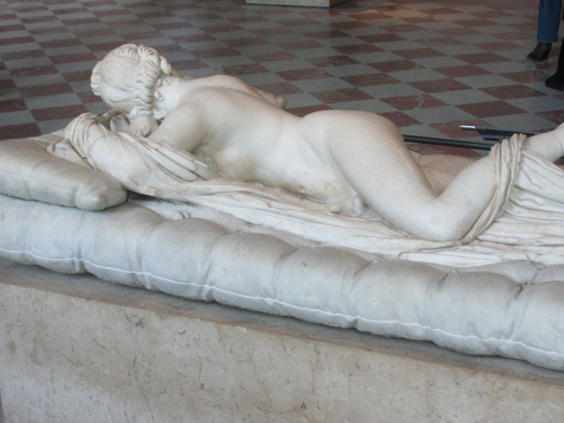 marble sleeping hermaphrodite sculpture