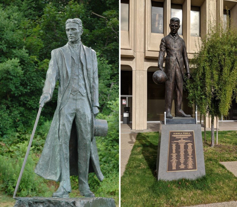 life size bronze Nikola Tesla Sculpture