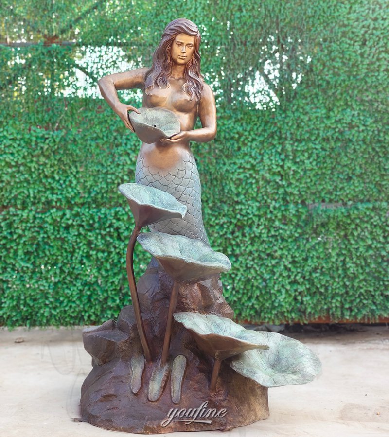 bronze mermaid water fountain