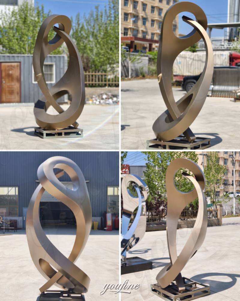 different angle of tall abstract sculpture