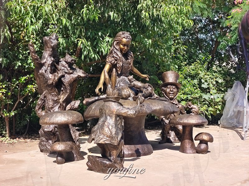 bronze Alice in Wonderland sculpture