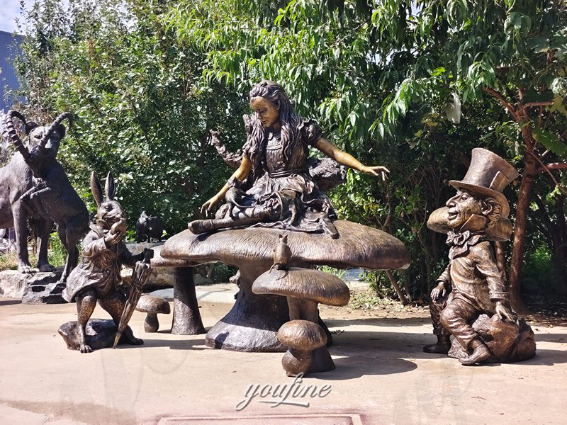bronze Alice in Wonderland statue