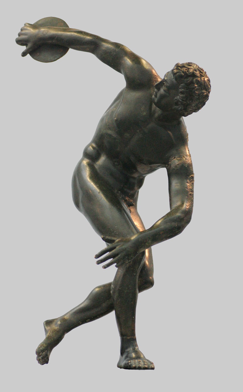 Bronze Ancient Greek Discus Thrower Statue